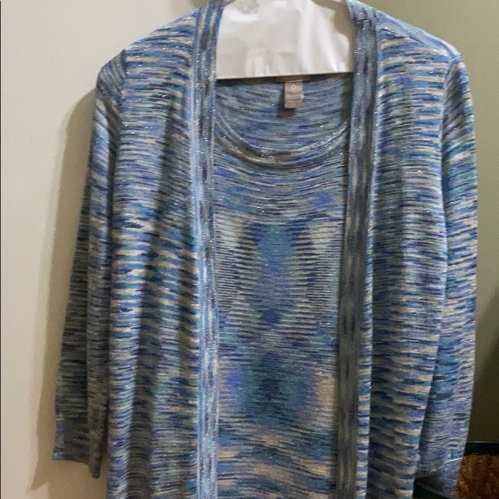 Knit tank and 3/4 sleeve sweater set